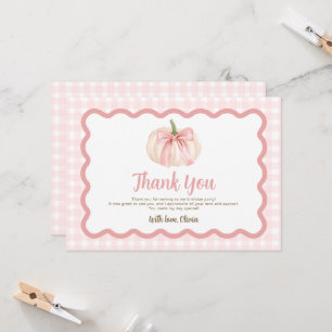 Our Little Pumpkin Is Turning One Thank You  Card