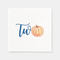 Our Little Pumpkin is Two blue 2nd birthday