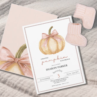 Our Little Pumpkin on the Way Fall Baby Shower Invitation