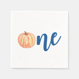 Our Little Pumpkin One blue first birthday Napkin