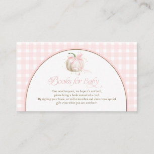 Our Little Pumpkin Pink Gingham Books for Baby Enclosure Card