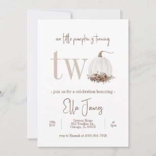 Our Little Pumpkin Second Birthday Invitation
