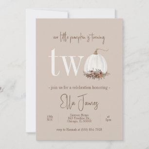 Our Little Pumpkin Second Birthday Invitation