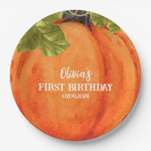 Our little pumpkins First birthday Pumpkins Paper Plate