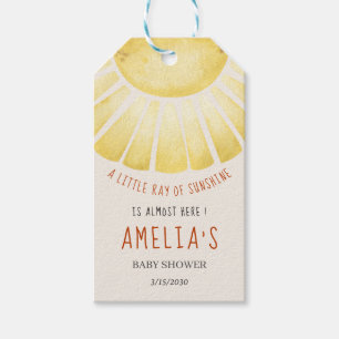 Our Little Ray of Sunshine Baby Shower Invitation Gift Tags