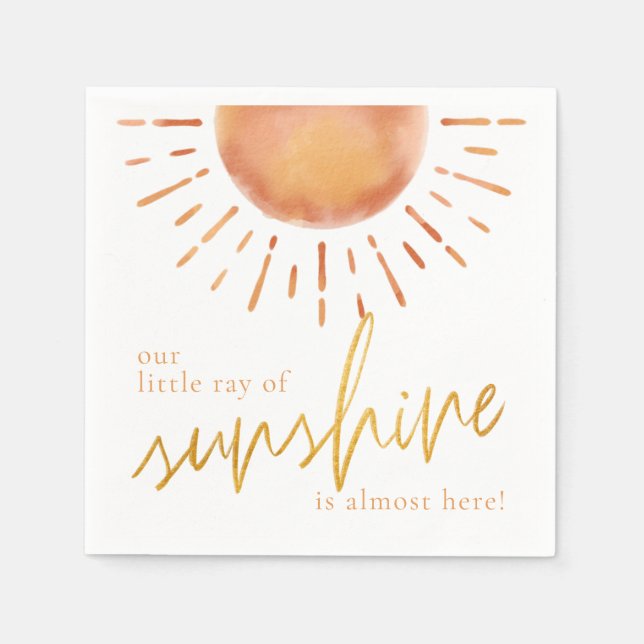 Our Little Ray of Sunshine | Baby Shower Napkin (Front)