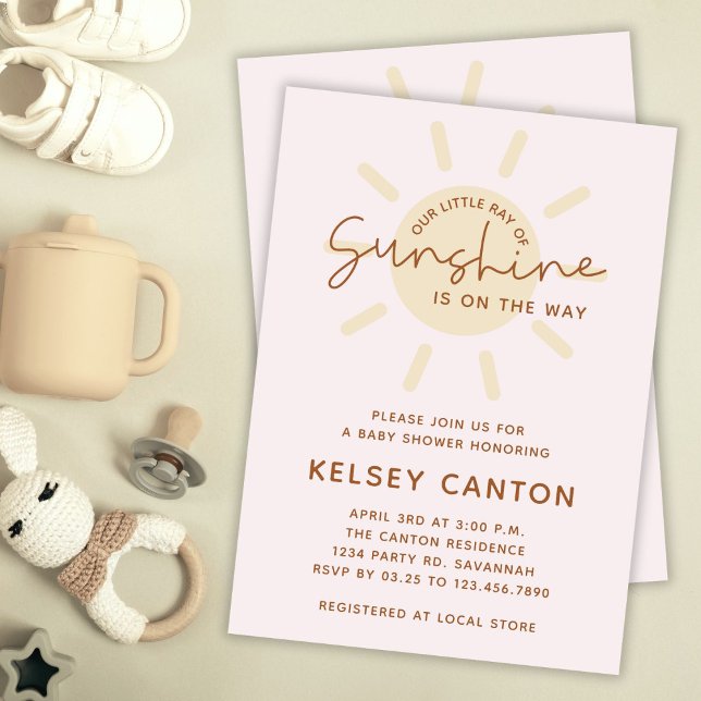 Our Little Ray of Sunshine Boho Baby Shower Invitation (Creator Uploaded)