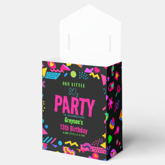 our little Retro Neon 80's Birthday Party Favor Box