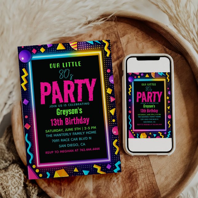 our little Retro Neon 80's Birthday Party Invitation (our little Retro Neon 80's Birthday Party Invitation
#RetroBirthday #80sBirthdayParty #NeonParty )