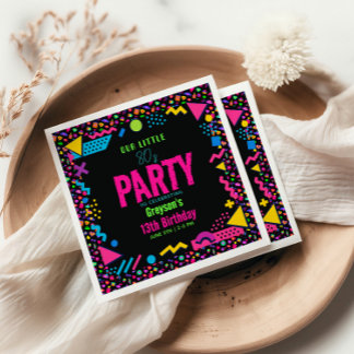 our little Retro Neon 80's Birthday Party Napkin