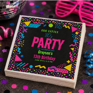 our little Retro Neon 80's Birthday Party Napkin