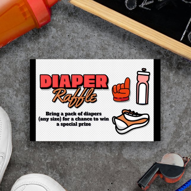 Our Little Rookie is on the Way - Diaper Raffle Enclosure Card (Our Little Rookie is on the Way - Diaper Raffle - Basketball themed Baby Shower)