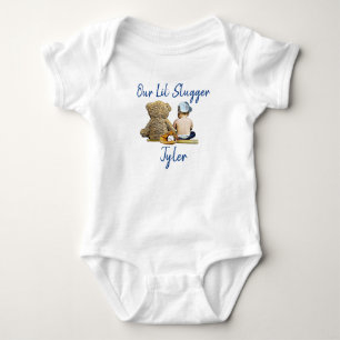 Our Little Slugger Personalized Baby Boy Bodysuit