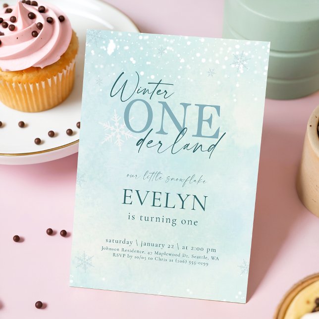 Our Little Snowflake Winter Onederland Birthday Invitation (Creator Uploaded)