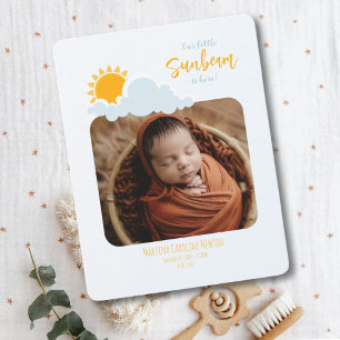 Our Little Sunbeam Is Here Baby Announcement Card