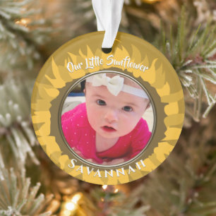 Our Little Sunflower Baby Photo Ornament