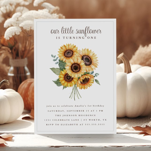Our Little Sunflower Fall 1st Birthday Invitation (Creator Uploaded)