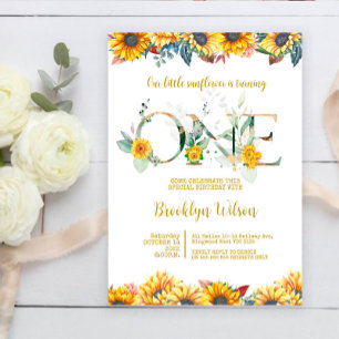 Our Little Sunflower is turning ONE Invitation