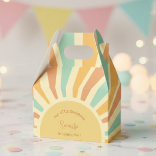 our little sunshine big sun with rays birthday favor box