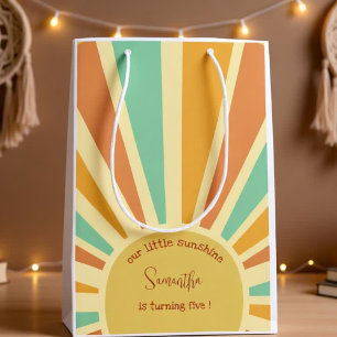 our little sunshine big sun with rays birthday medium gift bag