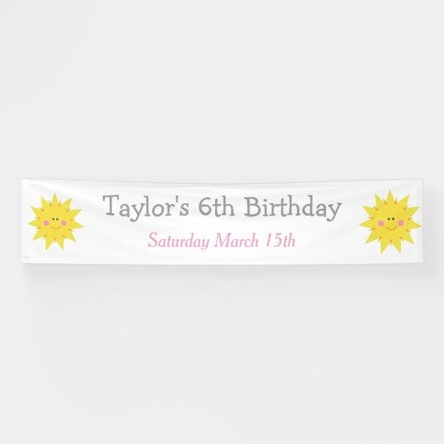 Our little Sunshine Birthday Banner (Horizontal)
