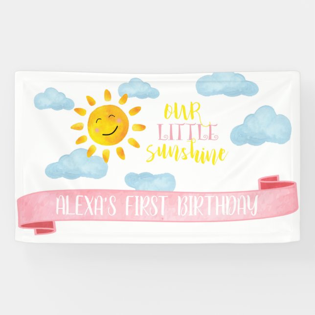 Our Little Sunshine Birthday Banner (Horizontal)
