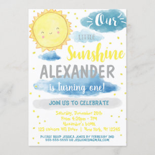 Our little sunshine birthday party invitation