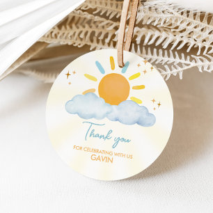 Our Little Sunshine Birthday Party Round Favour Tags