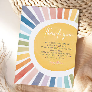 Our Little Sunshine Birthday Thank You Cards