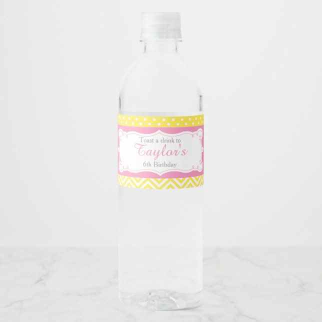Our little Sunshine Birthday Water Bottle Label (Front)