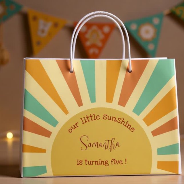our little sunshine boho sun birthday large gift bag (Creator Uploaded)