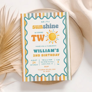 Our Little Sunshine Boy's 2nd Birthday Invitation