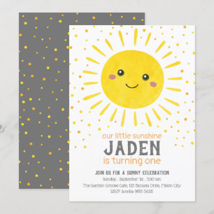 Our Little Sunshine    First Birthday Invitation