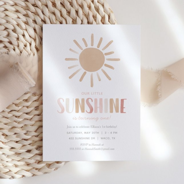 Our Little Sunshine Girl Birthday Party Invitation (Creator Uploaded)