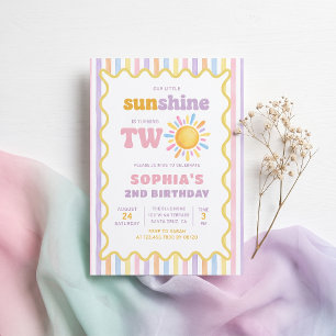 Our Little Sunshine Girl's 2nd Birthday Invitation