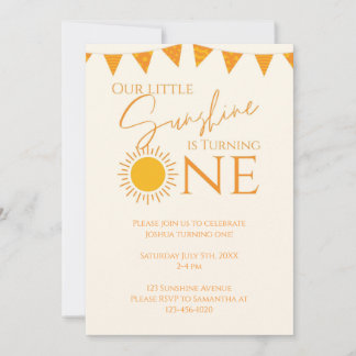 Our Little Sunshine is Turning One Invitation