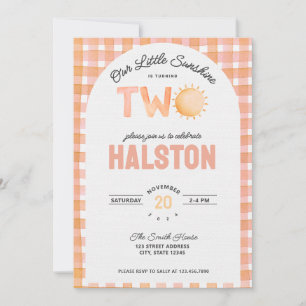 Our Little Sunshine is Two Boho Birthday Invite