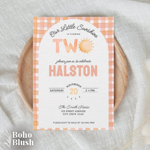 Our Little Sunshine is Two Boho Birthday Invite