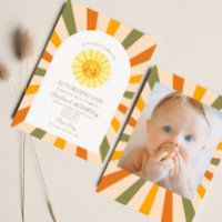 Our Little Sunshine Sun Retro Minimal 1st Birthday
