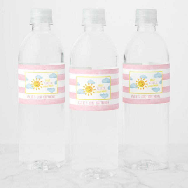 Our Little Sunshine Water Bottle Label - Custom (Bottles)