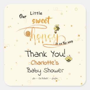 Our Little Sweet Honey Is On The Way Baby Shower Square Sticker