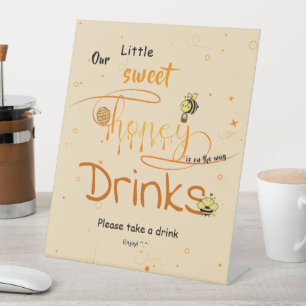 Our Little Sweet Honey Is On The Way Drinks Pedestal Sign
