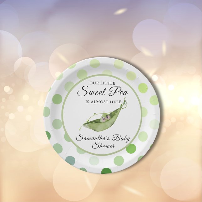 Our Little Sweet Pea Is Almost Here Shower  Paper Plate (Creator Uploaded)