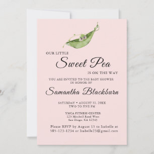 Our Little Sweet Pea On The Way Baby Shower Invite