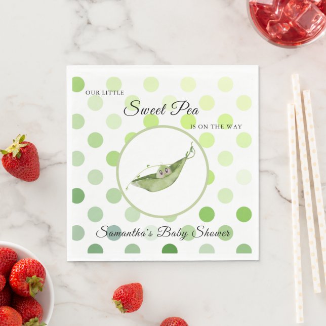 Our Little Sweet Pea On The Way Baby Shower Invite Napkin (Insitu)