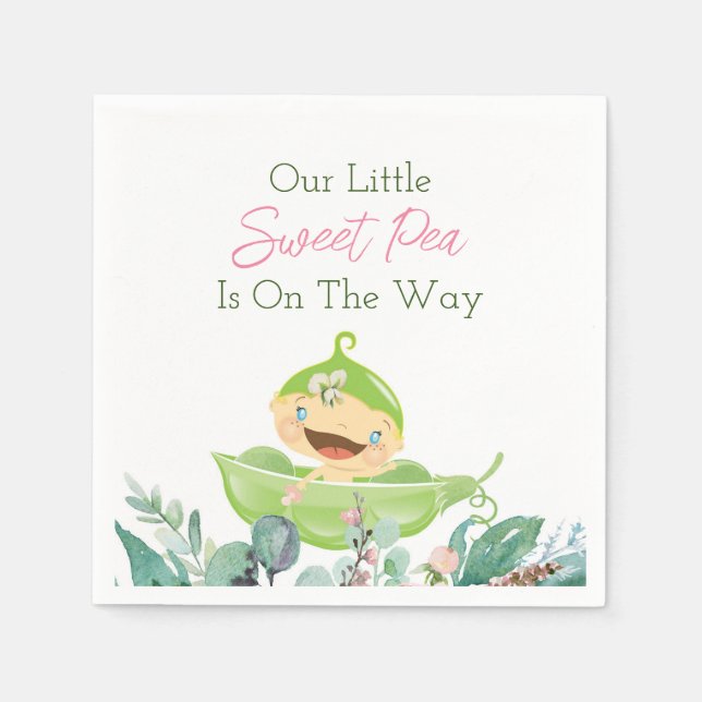 Our Little Sweet Pea Party Napkins (Front)