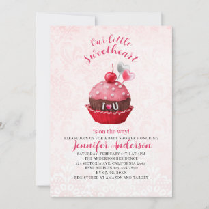 Our little sweetheart is on the way baby shower in invitation