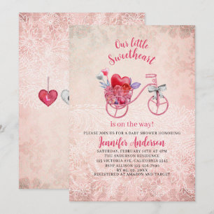 Our little sweetheart is on the way baby shower in invitation