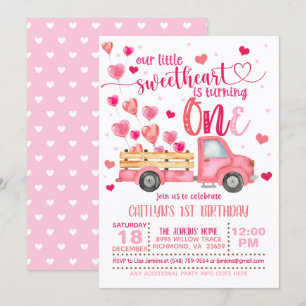 Our Little Sweetheart is Turning ONE Invitation