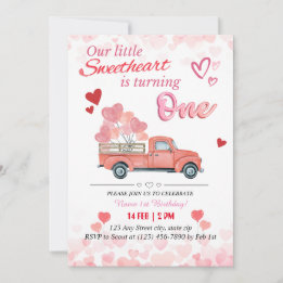 Our Little Sweetheart is Turning One Invitation